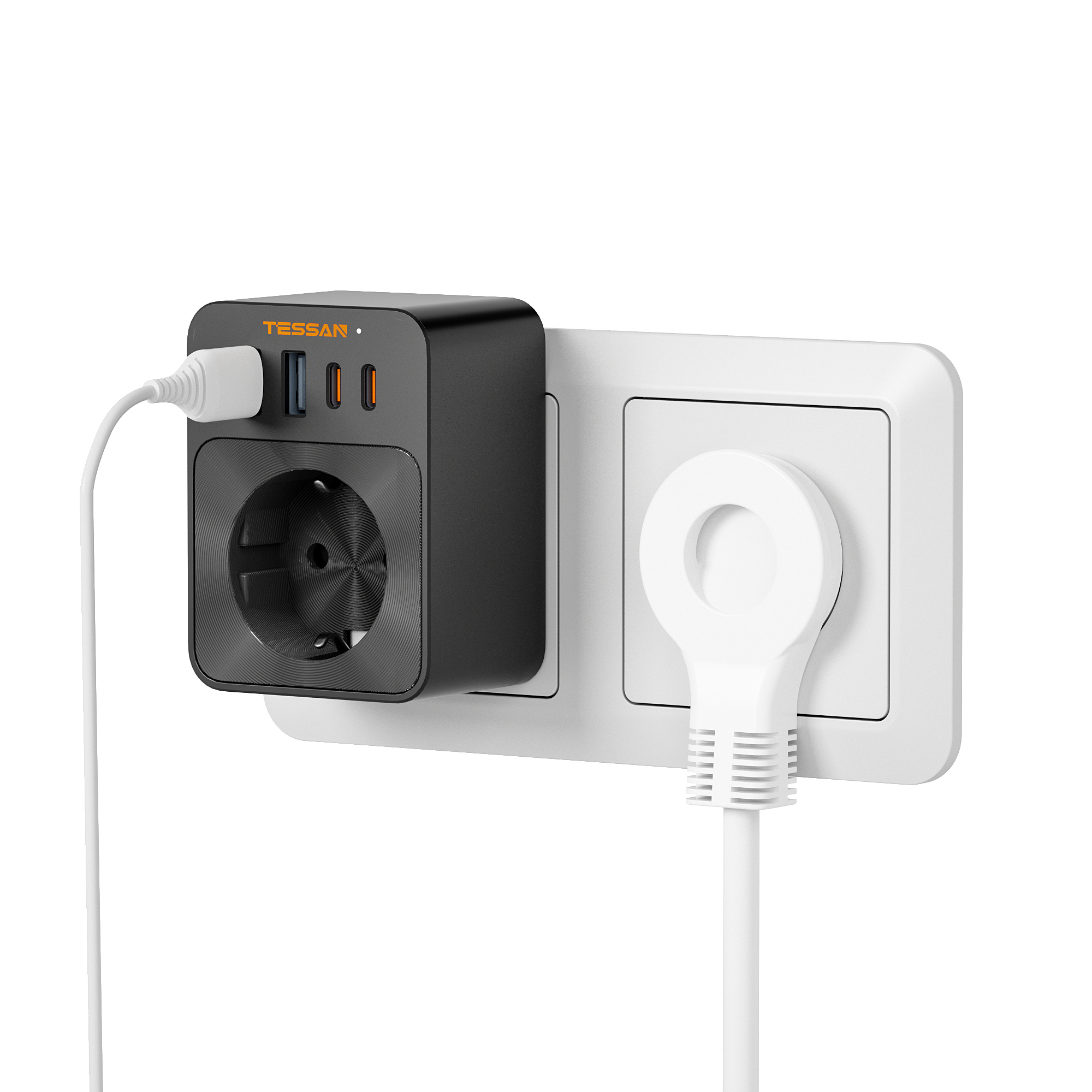 TESSAN European Wall Socket 30 W, Multiple Plugs for Socket, 3600W ...
